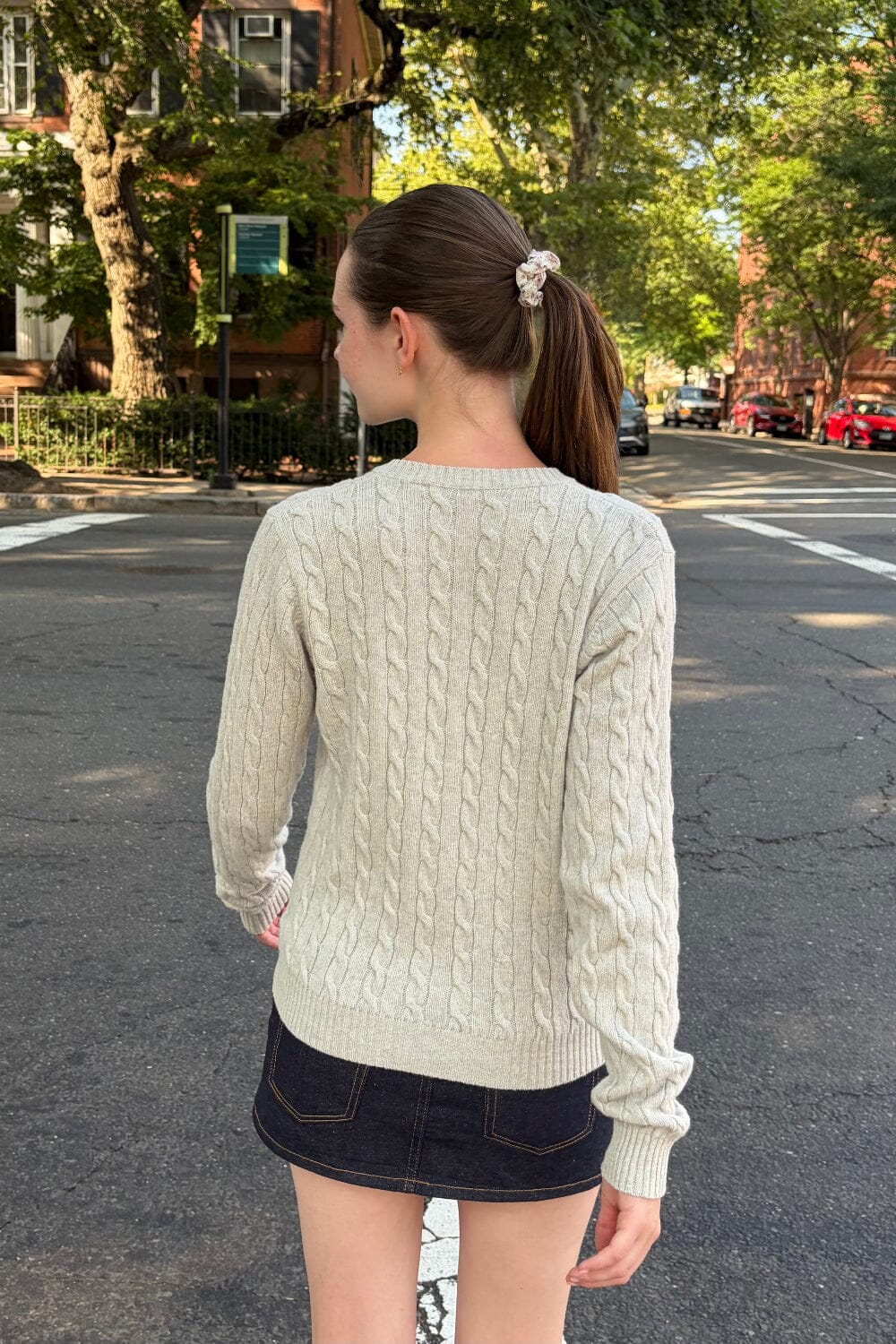 Olsen Wool Cable Knit Cardigan