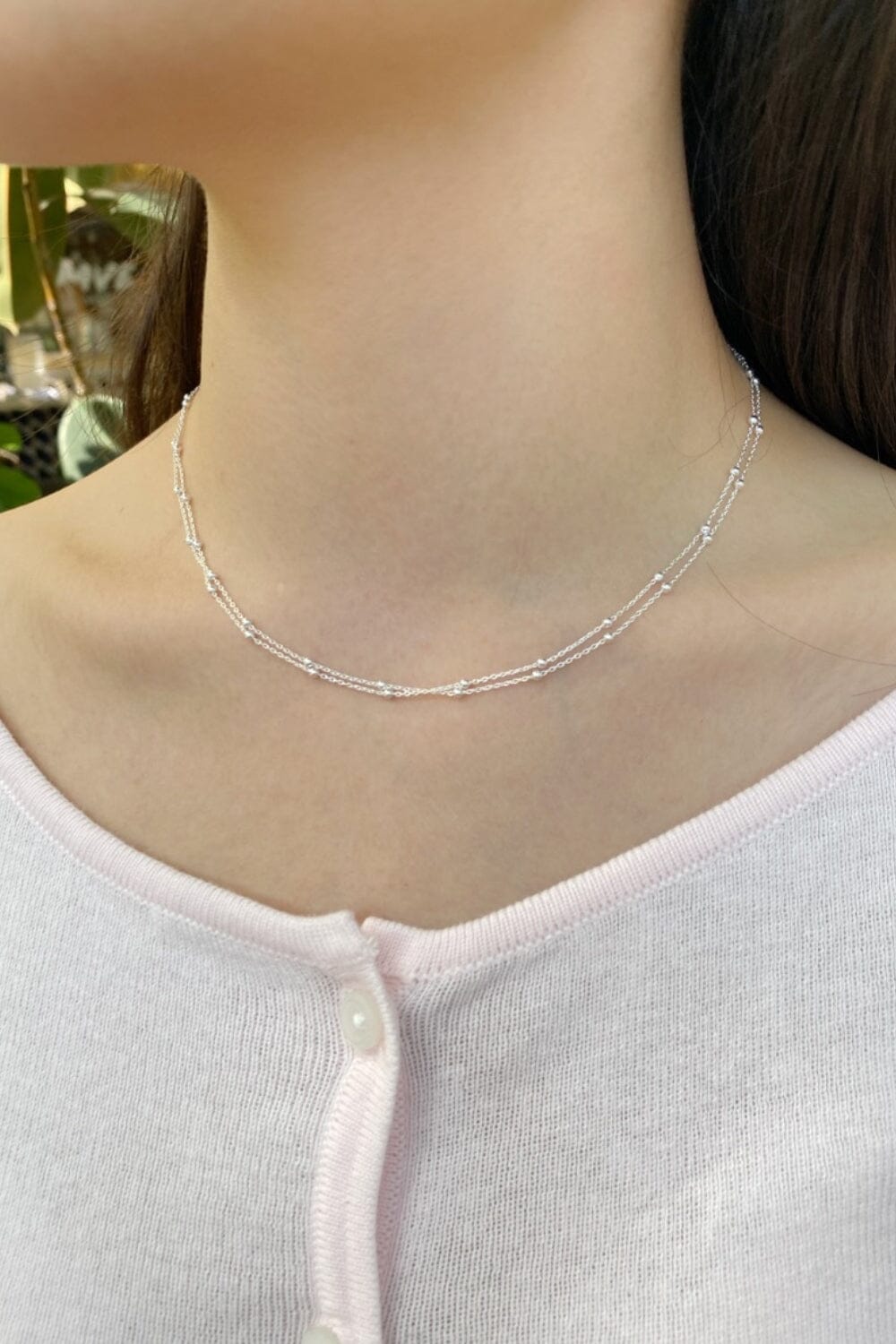 Double Chain Bead Necklace