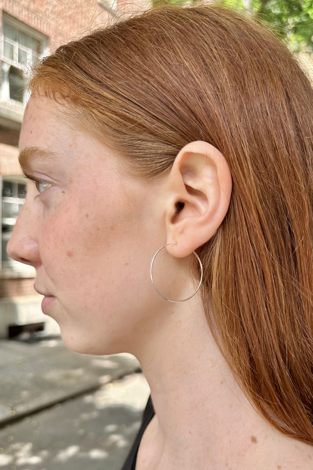 Sterling Silver Thin Hoop Earrings