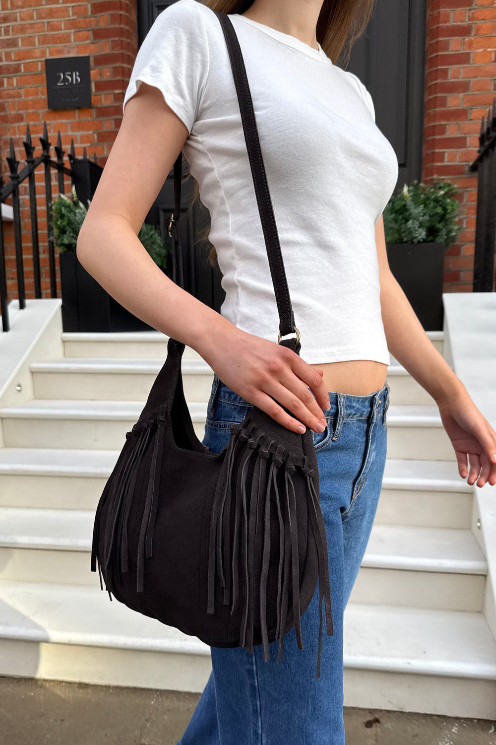 Suede Fringe Bag