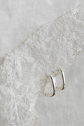 Silver Rectangle Hoop Earrings