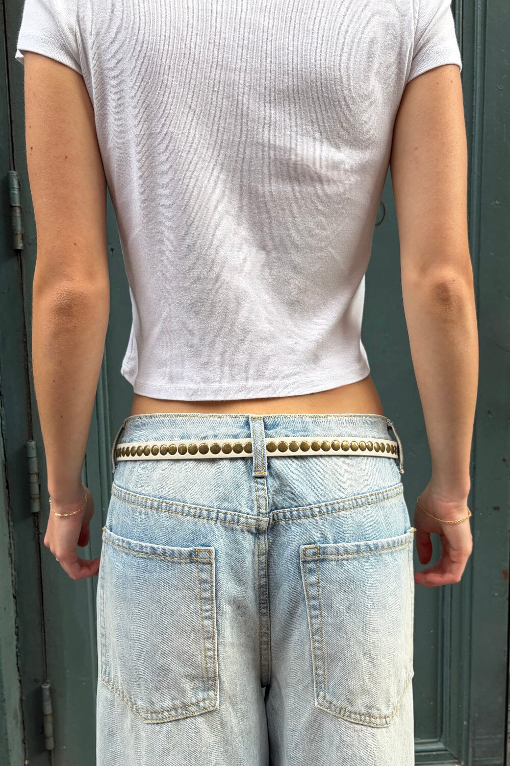 Faux Leather Stud Belt
