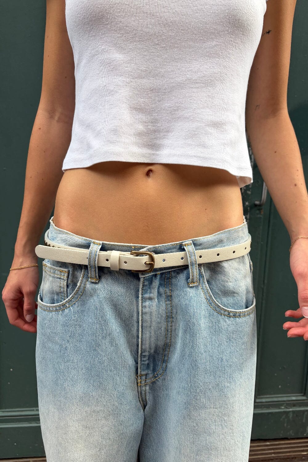Faux Leather Stud Belt