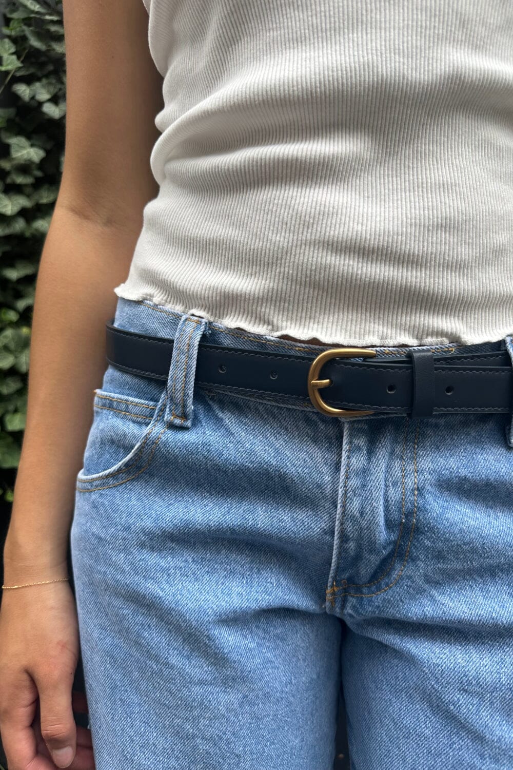 Faux Leather Buckle Belt