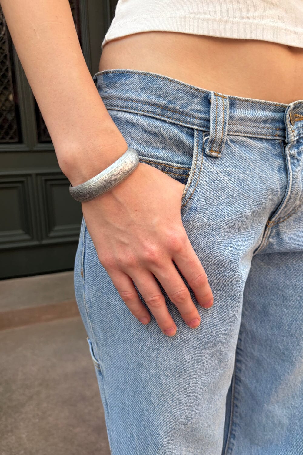 Floral Engraved Bracelet