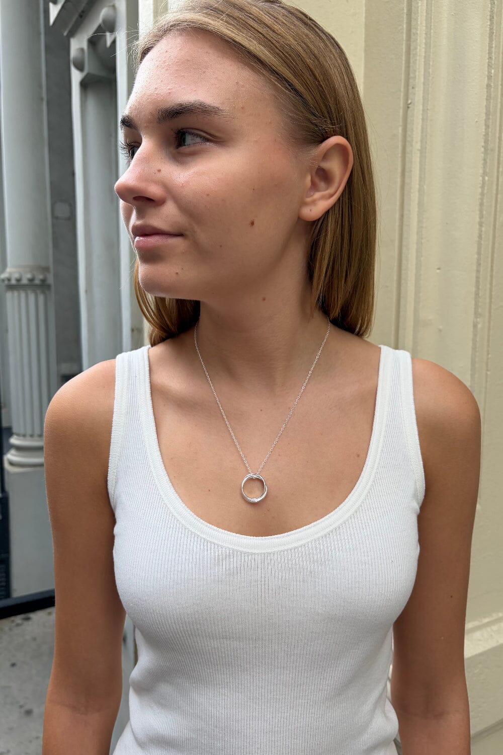 Double Ring Charm Necklace