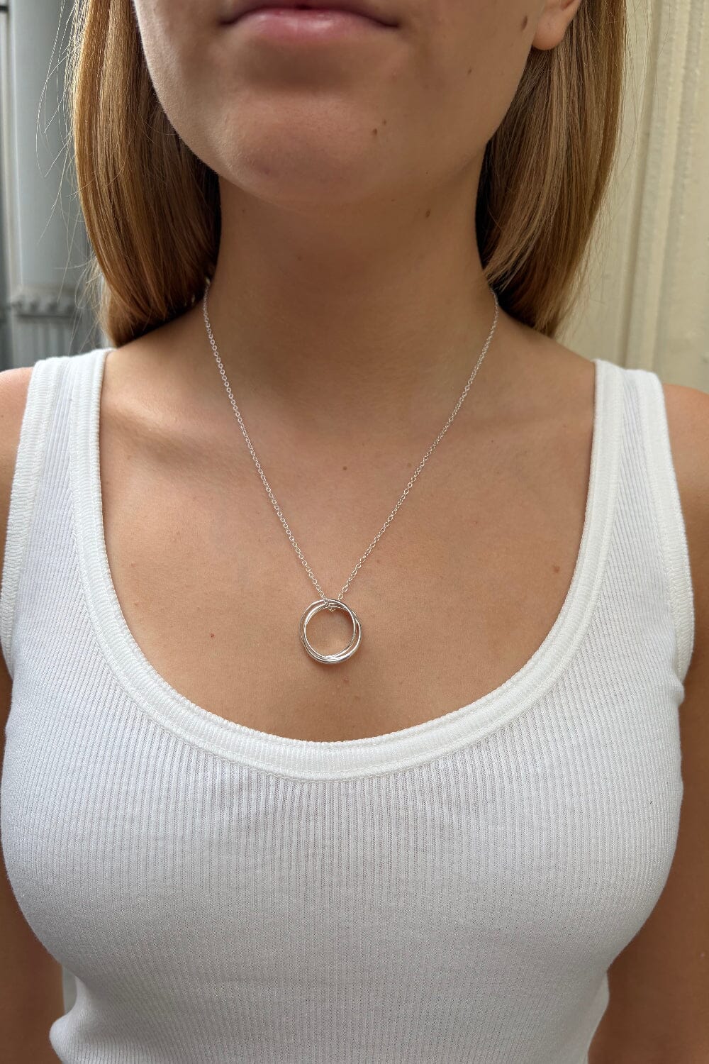 Double Ring Charm Necklace