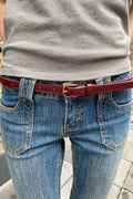 Faux Leather Buckle Belt